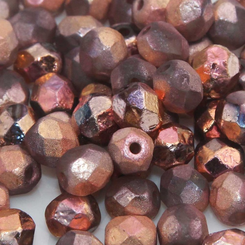 Perline Ceche Cristallo lucidate a fuoco full Capri rose 6 mm 30 pz (27143e) - pietreeminuterie.com