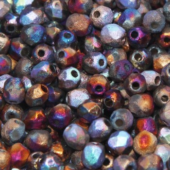 Perline Ceche Cristallo lucidate a fuoco glittery bronze 4 mm 40 pz Perline Ceche Cristallo lucidate a fuoco glittery bronze 4 mm 40 pz