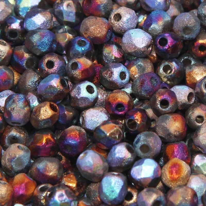 Perline Ceche Cristallo lucidate a fuoco glittery bronze 4 mm 40 pz (98556e) - pietreeminuterie.com