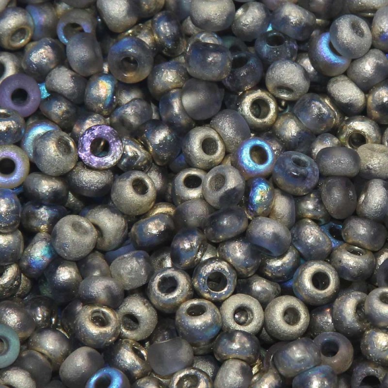 Perline Ceche Cristallo lucidate a fuoco golden rainbow  6/0 pacco 5 gr (98586) - pietreeminuterie.com