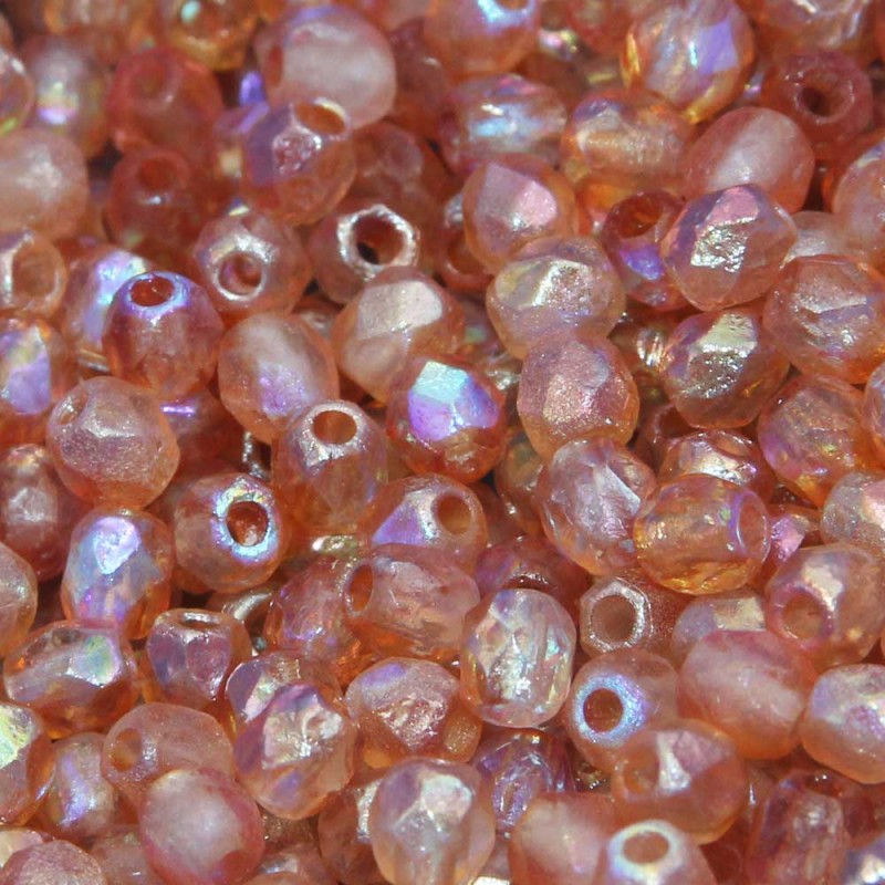 Perline Ceche Cristallo lucidate a fuoco orange rainbow 4 mm 40 pz - 98585/11 - pietreeminuterie.com Perline Ceche Cristallo lucidate a fuoco orange rainbow 4 mm 40 pz (98585/11) - pietreeminuterie.com