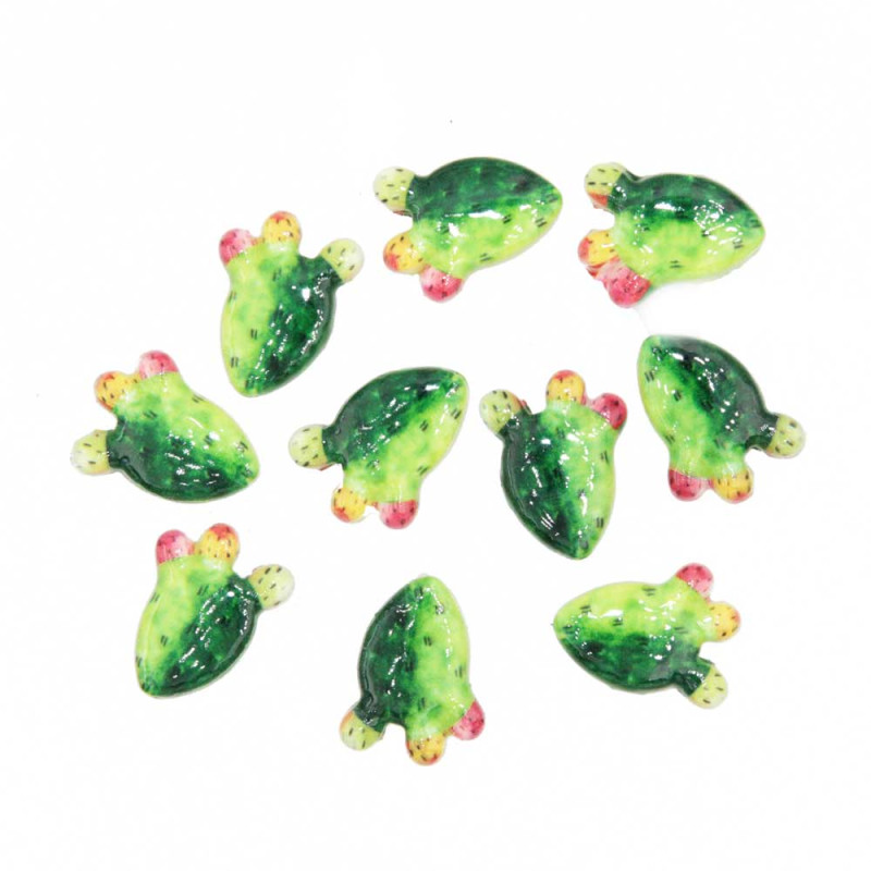 Perline in ceramica cactus verde chiaro verde scuro 17x13 mm conf. 2 pz (cac-t800) - pietreeminuterie.com