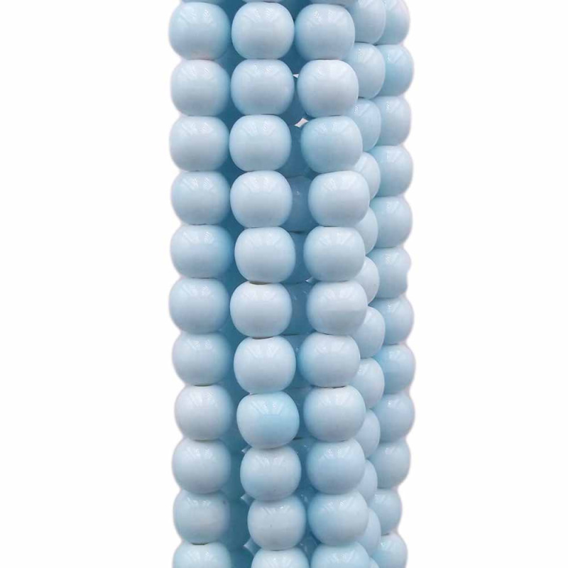 Perline azzurre in ceramica 6x5.4 mm filo 32 cm (ccd16) - pietreeminuterie.com