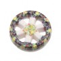 Perline ceramica ruota carro base bianca decorazioni floreale e limoni 19 mm conf. 1 pz