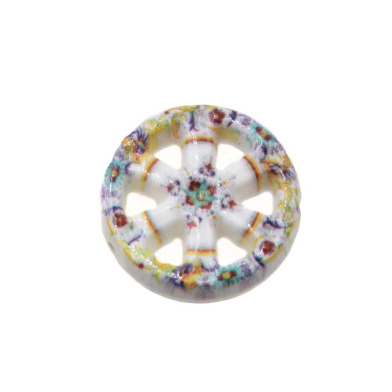Perline ceramica ruota carro bianco decorate 19 mm conf. 1 pz - car-00011 - pietreeminuterie.com Perline ceramica ruota carro bianco decorate 19 mm conf. 1 pz (car-00011) - pietreeminuterie.com