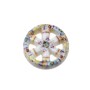 Perline ceramica ruota carro bianco decorate 19 mm conf. 1 pz