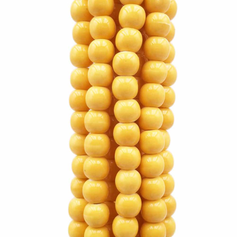 Perline gialle in ceramica 6x5.4 mm filo 32 cm (ccd11) - pietreeminuterie.com