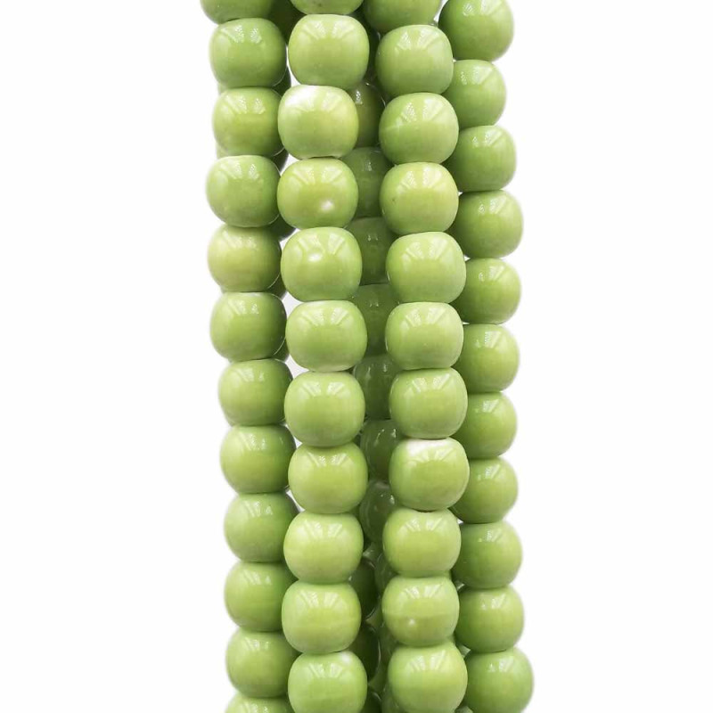 Perline verdi in ceramica 6.3x5.7 mm filo 32 cm (ccd15) - pietreeminuterie.com