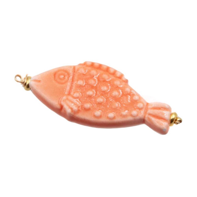 Pesciolio in ceramica arancio 28x12 mm conf. 1 pz - lol-0888 - pietreeminuterie.com Pesciolio in ceramica arancio 28x12 mm conf. 1 pz (lol-0888) - pietreeminuterie.com