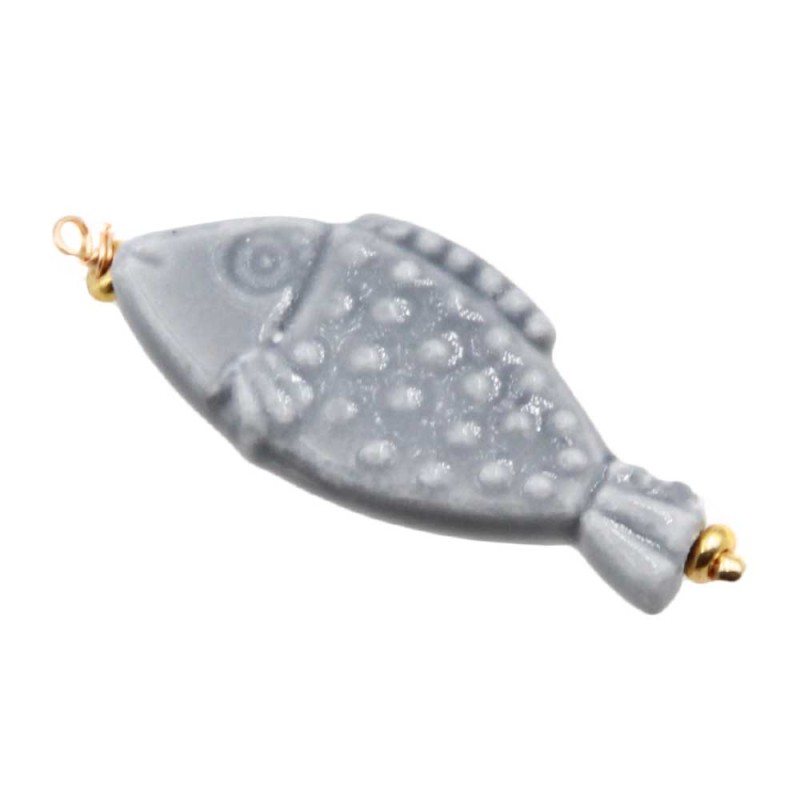 Pesciolio in ceramica grigio 28x12 mm conf. 1 pz - gry-0891 - pietreeminuterie.com Pesciolio in ceramica grigio 28x12 mm conf. 1 pz (gry-0891) - pietreeminuterie.com