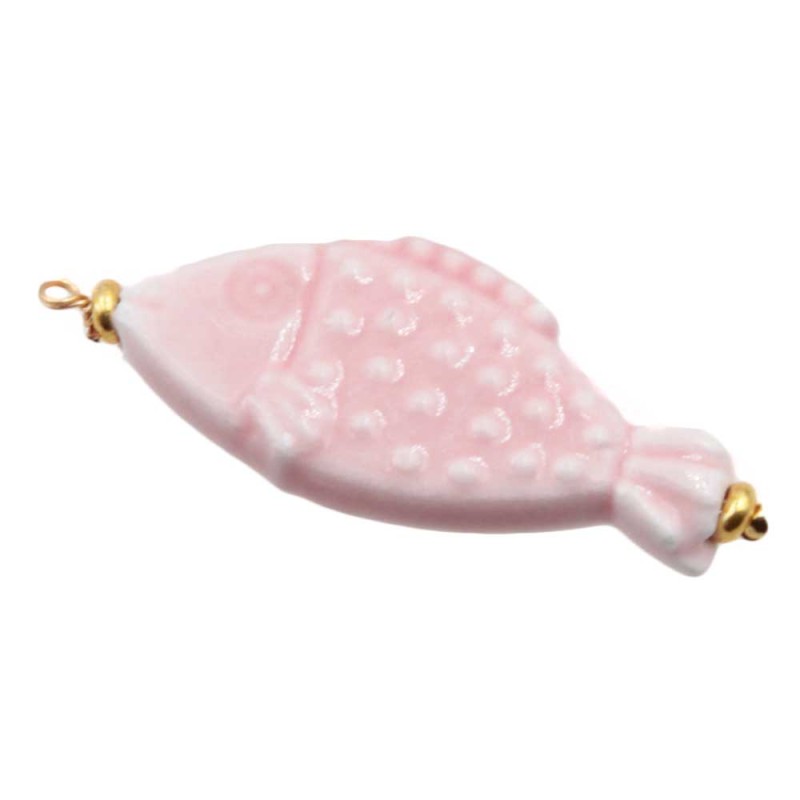 Pesciolio in ceramica rosa antico 28x12 mm conf. 1 pz - da-551 - pietreeminuterie.com Pesciolio in ceramica rosa antico 28x12 mm conf. 1 pz (da-551) - pietreeminuterie.com