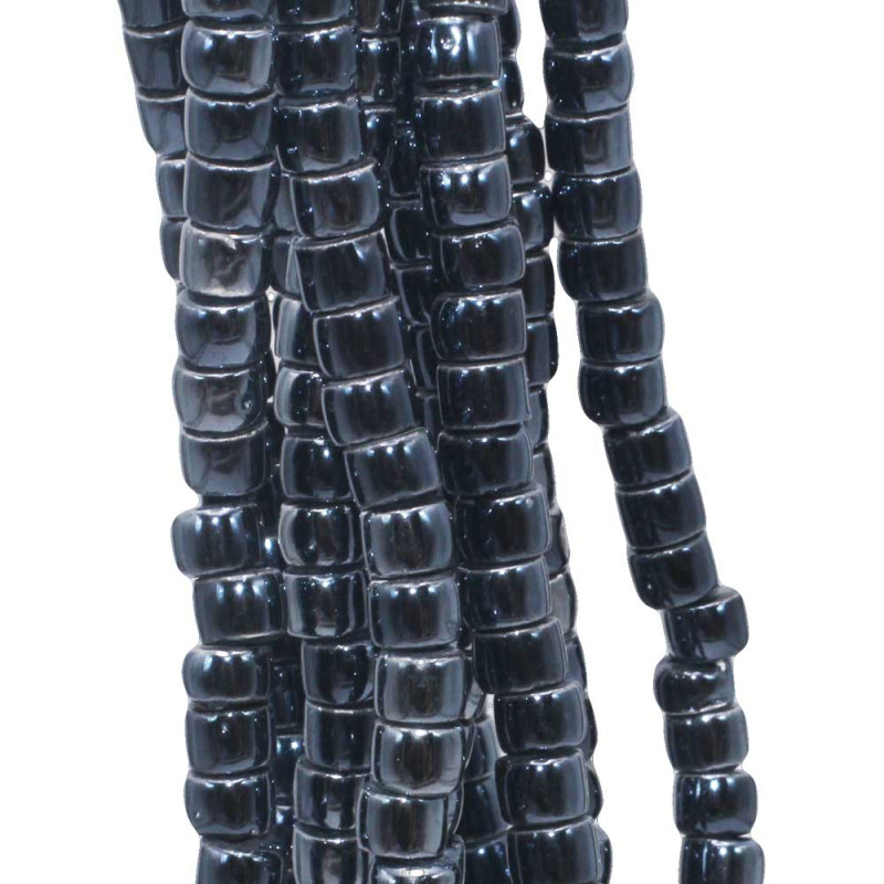 Rondelle in ceramica 6x4 mm color ematite filo 40 cm (cer-11ema) - pietreeminuterie.com