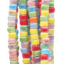 Rondelle in ceramica 6x4 mm multi color filo 40 cm
