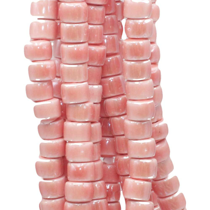 Rondelle in ceramica 6x4 mm rosa filo 40 cm (cer-23ema) - pietreeminuterie.com