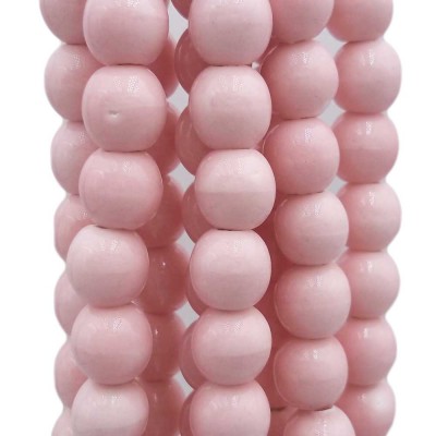 Perline in ceramica rosa 8.2x7.4 mm filo 32 cm