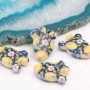 Perline in ceramica cactus bianco con limoni 17x13 mm conf. 2 pz