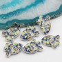 Perline in ceramica cactus limoni e fiori 17x13 mm conf. 2 pz