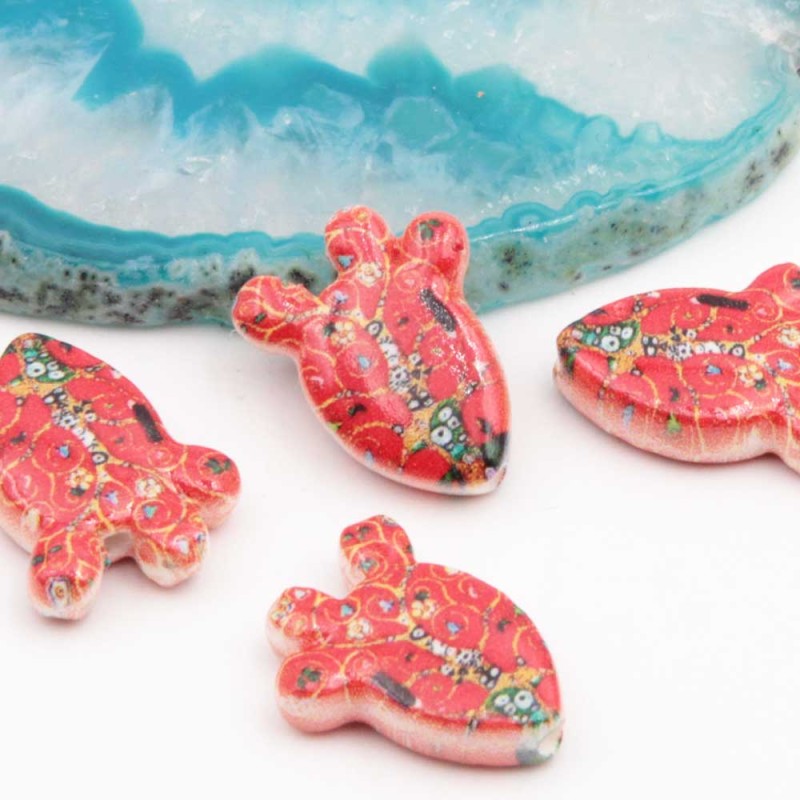 Perline in ceramica cactus stampa opera d arte 17x13 mm conf. 2 pz - cac-t813 - pietreeminuterie.com Perline in ceramica cactus stampa opera d arte 17x13 mm conf. 2 pz (cac-t813) - pietreeminuterie.com