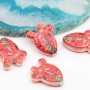 Perline in ceramica cactus stampa opera d'arte 17x13 mm conf. 2 pz