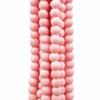 Perline in ceramica rosa 6x5.4 mm filo 32 cm Perline in ceramica rosa 6x5.4 mm filo 32 cm