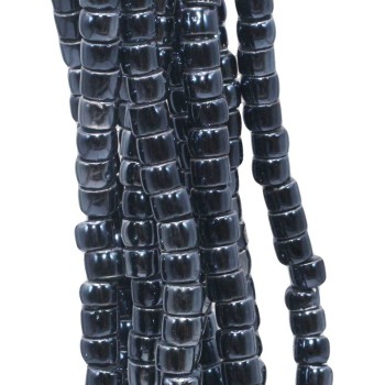 Rondelle in ceramica 6x4 mm color ematite filo 40 cm