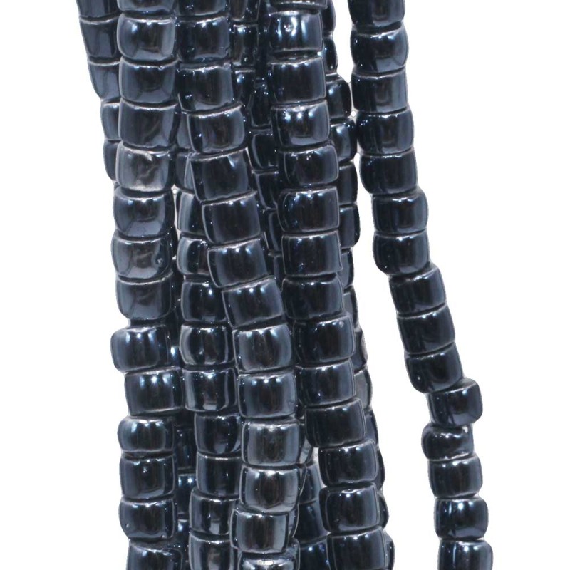 Rondelle in ceramica 6x4 mm color ematite filo 40 cm (cer-11ema) - pietreeminuterie.com