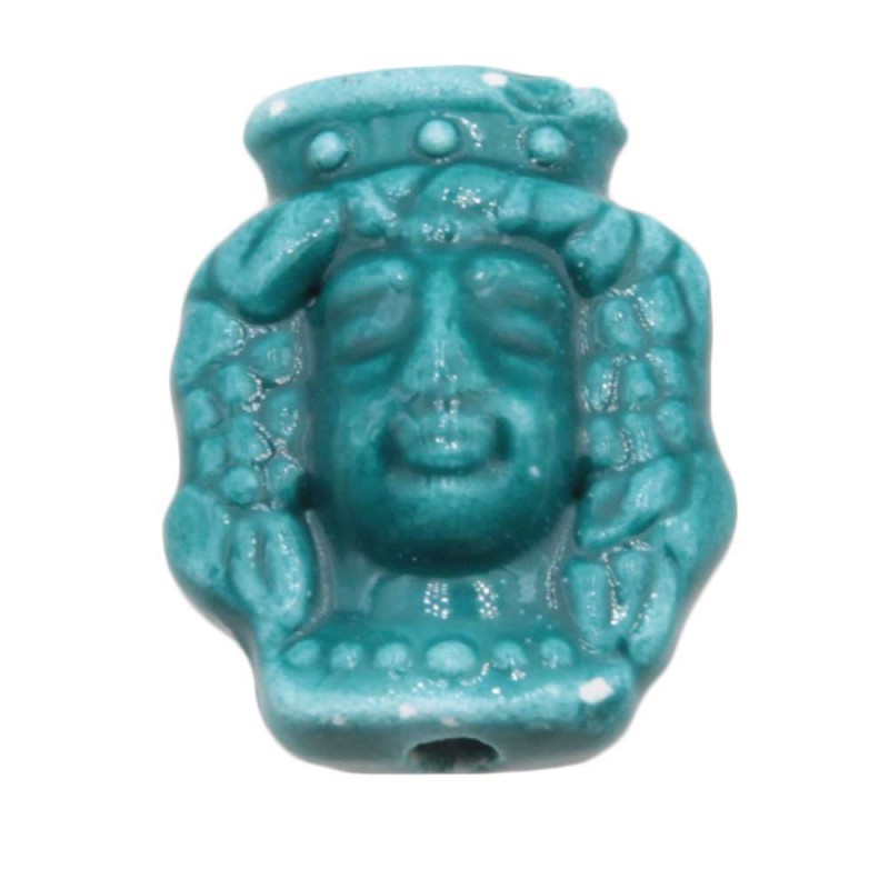 Testa di moro blu aquamrina 19.5x15.5 mm conf. 2 pz (mor-1116) - pietreeminuterie.com