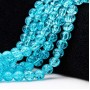 Perline crack celesti tonde lisce 8 mm filo 80 cm circa 100 perline