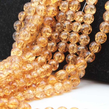 Perline crack arancio tonde lisce 8 mm filo 80 cm circa 100 perline