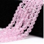 Perline crack rosa tonde lisce 8 mm filo 80 cm circa 100 perline