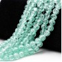 Perline crack verde acqua tonde lisce 8 mm filo 80 cm circa 100 perline