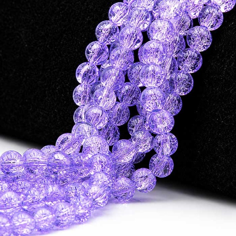 Perline crack viola tonde lisce 8 mm filo 80 cm circa 100 perline Perline crack viola tonde lisce 8 mm filo 80 cm circa 100 perline