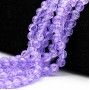 Perline crack viola tonde lisce 8 mm filo 80 cm circa 100 perline