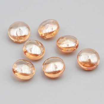 Perline cristallo gettone 12 mm arancio conf.10 pz