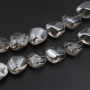 Perline cristallo pepite grey 14x12 mm filo 22 pz