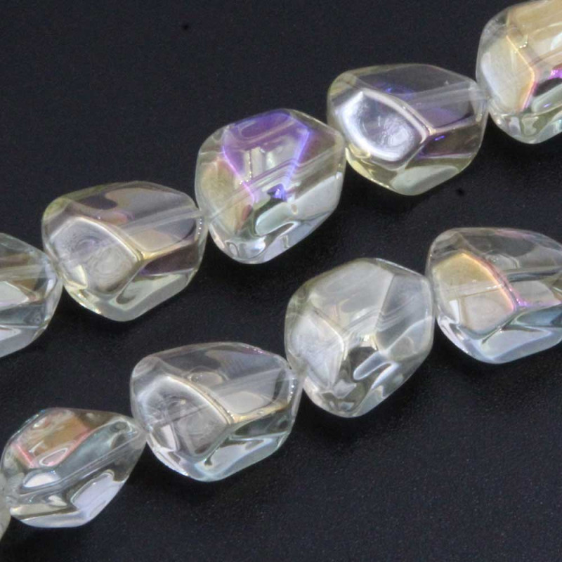 Perline cristallo pepite trasparenti multi color 14x12 mm filo 22 pz (cri8pep2) - pietreeminuterie.com