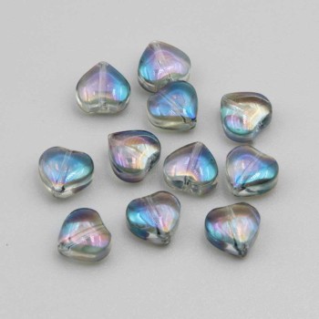 Perline cristalli cuore 8 mm multicolor conf. 10 pz