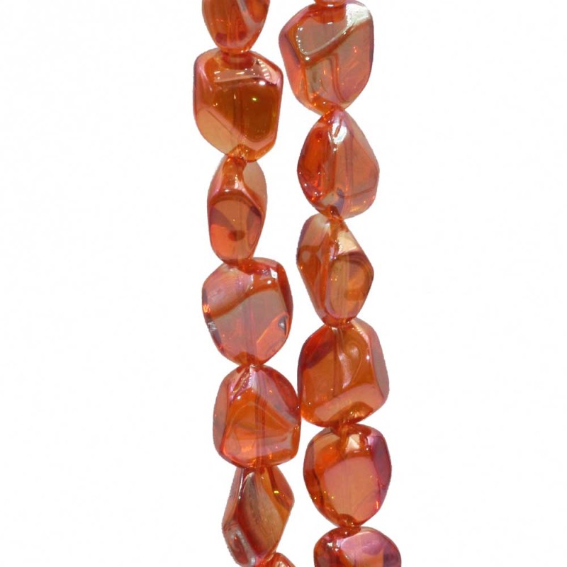 Perline cristallo pepite arancio multi color 14x12 mm filo 22 pz - cri8pep3 - pietreeminuterie.com Perline cristallo pepite arancio multi color 14x12 mm filo 22 pz (cri8pep3) - pietreeminuterie.com