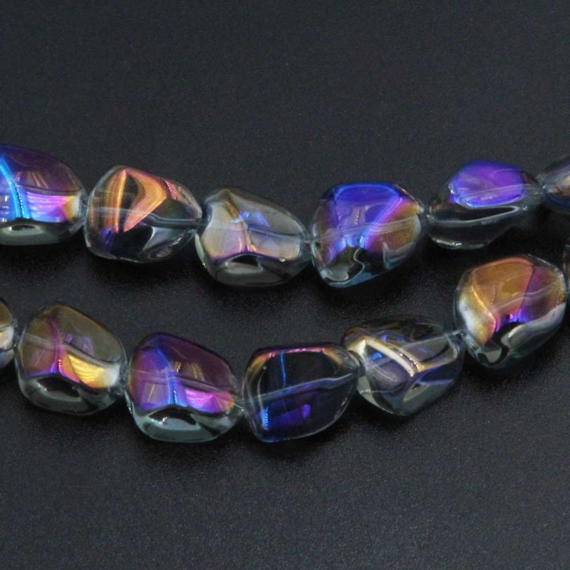 Perline cristallo pepite blu notte multi color 14x12 mm filo 22 pz - cri8pep10 - pietreeminuterie.com Perline cristallo pepite blu notte multi color 14x12 mm filo 22 pz (cri8pep10) - pietreeminuterie.com