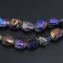 Perline cristallo pepite blu notte multi color 14x12 mm filo 22 pz