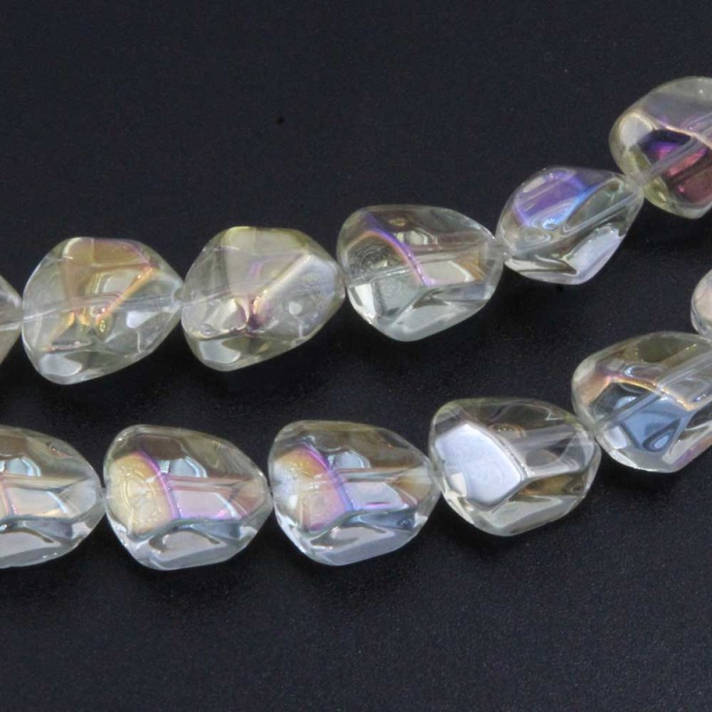 Perline cristallo pepite gialle multi color 14x12 mm filo 22 pz - cri8pep1 - pietreeminuterie.com Perline cristallo pepite gialle multi color 14x12 mm filo 22 pz (cri8pep1) - pietreeminuterie.com