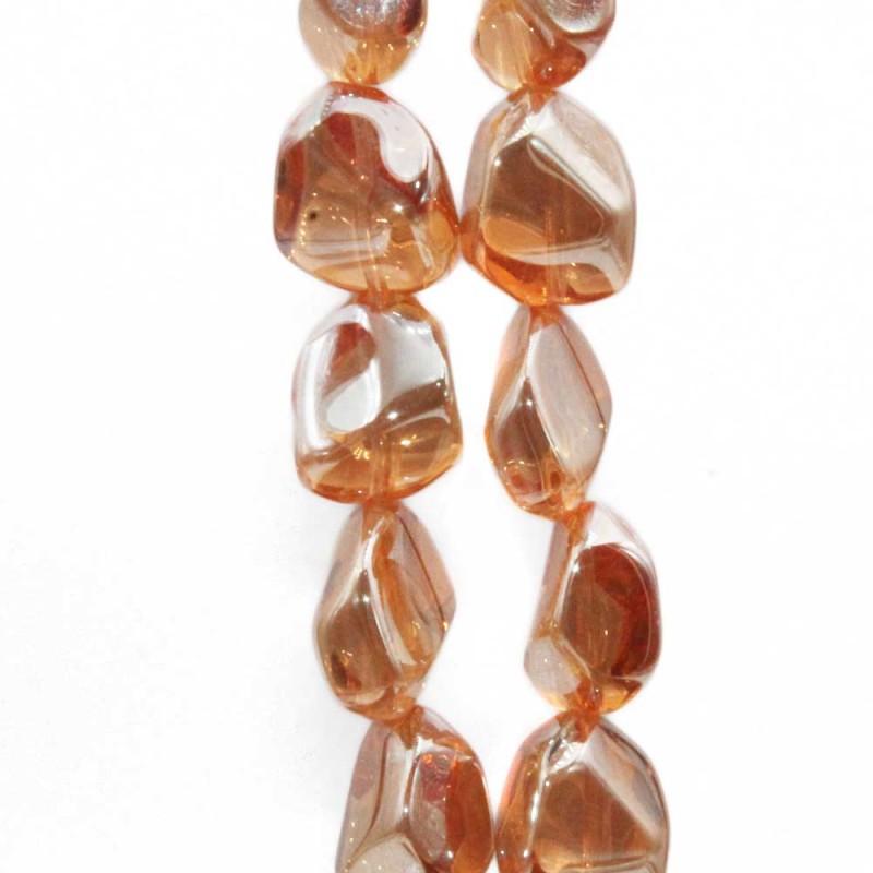 Perline cristallo pepite oro 14x12 mm filo 22 pz - cri8pep4 - pietreeminuterie.com Perline cristallo pepite oro 14x12 mm filo 22 pz (cri8pep4) - pietreeminuterie.com