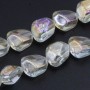 Perline cristallo pepite trasparenti multi color 14x12 mm filo 22 pz
