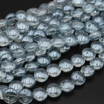 Perline cristallo gettone 12 mm grigio conf. 10 pz Perline cristallo gettone 12 mm grigio conf. 10 pz