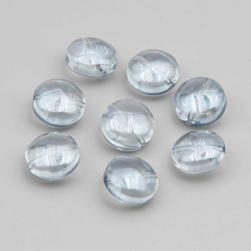 Perline cristallo gettone 12 mm grigio conf. 10 pz Perline cristallo gettone 12 mm grigio conf. 10 pz