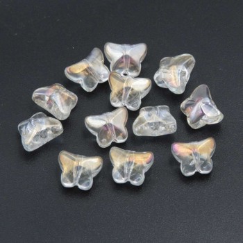 Perline cristallo farfalle trasparenti a/b 9.5 mm conf. 10 pz