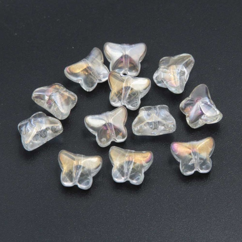 Perline cristallo farfalle trasparenti a/b 9.5 mm filo 35 cm - 32-993 - pietreeminuterie.com Perline cristallo farfalle trasparenti a/b 9.5 mm filo 35 cm (32-993) - pietreeminuterie.com