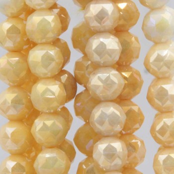 Perline in vetro diamound cut 8 mm gialle A/B filo 40 cm