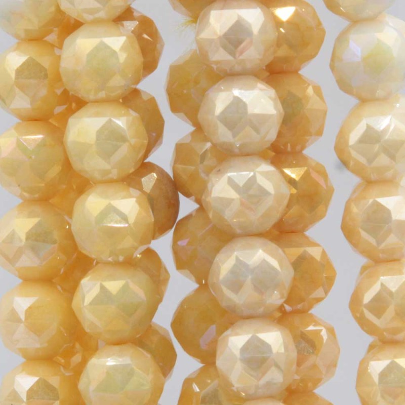 Perline in vetro diamound cut 8 mm gialle A/B filo 40 cm (dia-pp02) - pietreeminuterie.com