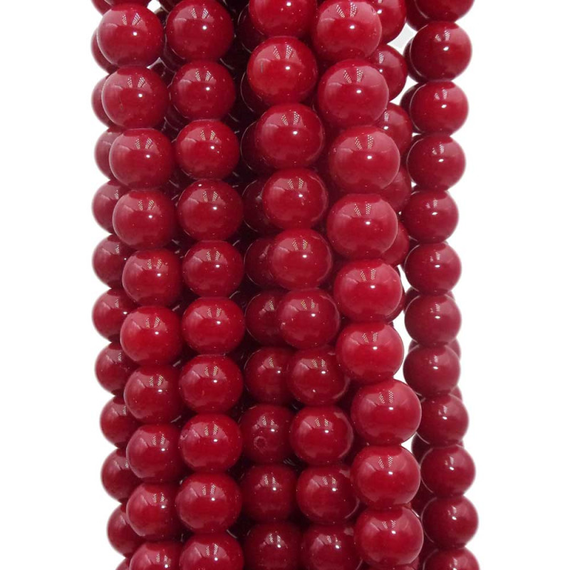 Perline in vetro bordò 4 mm filo 40 cm (bord877) - pietreeminuterie.com